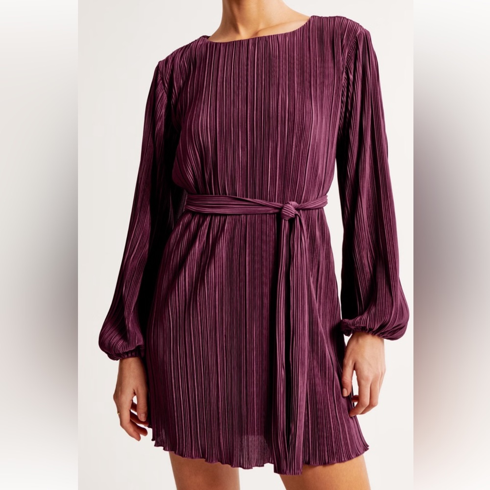 Abercrombie & Fitch Satin Plisse Easy Mini Dress XL | NWOT